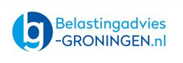Logo van Belastingadvies-Groningen.nl met blauwe letters op witte achtergrond en blauw icoon.