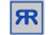 Blaues Symbol mit zwei stilisierten, spiegelverkehrten 'R' in einem grauen Quadrat.