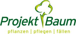 Logo von "Projekt Baum" mit Baumgrafik und Text: pflanzen | pflegen | fällen.