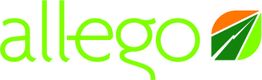 Logo van Allego in groene letters met een oranje-groen icoon rechts.