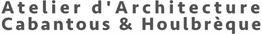 Texte: "Atelier d'Architecture Cabantous & Houlbrèque" en noir, police arrondie.