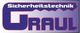 Logo mit blauem Text: "Sicherheitstechnik Graul" auf grauem Hintergrund.