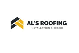 Logo for Al's Roofing, featuring geometric roof shapes and the text "Installation & Repair."