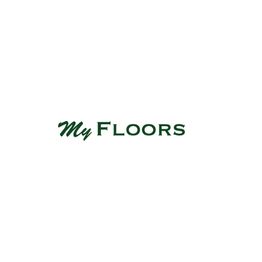 "My Floors" logo with green text on a white background.