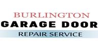 "Burlington Garage Door Repair Service logo with red and black text on a white background."
