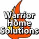 Warrior Home Solutions logo with bold text over an orange flame design.