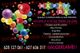 Cartel de "Happy Day" con globos de colores y texto sobre alquiler para eventos y celebraciones.