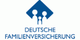 Logo der Deutschen Familienversicherung: eine stilisierte Familie in einem blauen Quadrat.