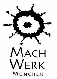 Logo mit einem gezackten Kreis und Text "Mach Werk München" darunter.