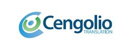 Logo von Cengolio Translation mit stilisiertem blau-grünem Symbol links vom Namen.
