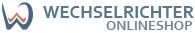 Logo mit stilisiertem "W" und Text "Wechselrichter Onlineshop" in blauer Schrift.