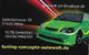 Grüne Autowerbung mit Kontaktinformationen und Website: tuning-concepts-autowelt.de.
