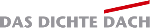 Textlogo "Das Dichte Dach" mit roter Linie oberhalb.