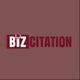 Logo with "BizCitation" text on a brown background.