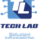Logo di Tech Lab con testo "Soluzioni Informatiche" in blu e icona tech stilizzata.