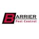 Logo of Barrier Pest Control with a large red "B" and black and red text.