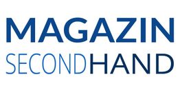 Textbild mit den Worten "MAGAZIN SECOND HAND" in blauer Schrift auf weißem Hintergrund.