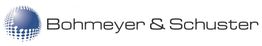 Logo von Bohmeyer & Schuster mit blauem Globus und Schriftzug.