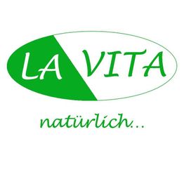 Grünes Logo mit "LA VITA" und dem Text "natürlich..." in einer weißen und grünen Ellipse.