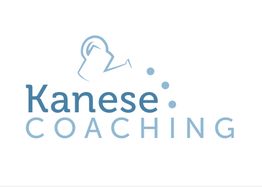 Logo mit der Aufschrift "Kanese Coaching" und stilisiertem Kopf im blauen Design.
