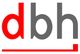 Logo mit den Buchstaben "dbh" in Rot und Grau, darunter eine rote Unterstreichungslinie.