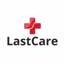 Rotes Kreuz-Symbol über Text "LastCare" auf weißem Hintergrund.