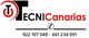 Logotipo de TECNICanarias con dos números de contacto: 922 107 049 y 661 234 091.