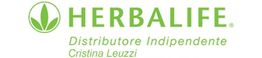 Logo Herbalife con testo: Distributore Indipendente, Cristina Leuzzi, su sfondo bianco.