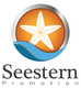 Logo mit einem weißen Seestern, umgeben von orange, blauem Wellenmuster. Text: "Seestern Promotion".