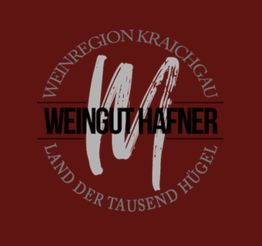 Logo mit Text "Weingut Hafner", "Weinregion Kraichgau", "Land der tausend Hügel".