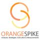 Abstract orange logo with "OrangeSpike" and tagline: "Analysis, Strategies, Execution & Measurements."