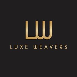 Gold "LW" emblem above "Luxe Weavers" text on a black background.