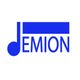 Logo bleu avec une note de musique et le texte "DEMION".