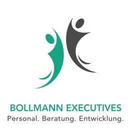 Zwei stilisierte Figuren, darüber der Text "BOLLMANN EXECUTIVES. Personal. Beratung. Entwicklung."