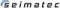 Logo mit der Aufschrift "Grimatec" in schräger Schrift, begleitet von einem blauen Symbol links.
