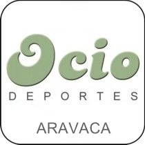 Logo de "Ocio Deportes Aravaca" con letras verdes y fondo blanco.