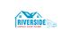 Riverside Garage Door Repair logo with house and car graphic elements.