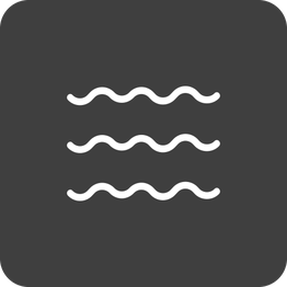 Three wavy white lines on a dark gray square background.