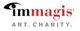 Logo mit dem Text "im magis" und darunter "ART. CHARITY." und einem stilisierten Auge.