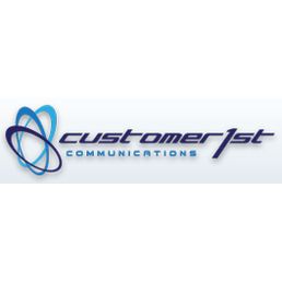 Customer1st Communications logo with intertwined oval design.