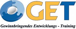 Logo mit blauem Puzzleteil und Schriftzug "GET: Gewinnbringendes Entwicklungs-Training".