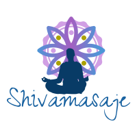 Logo de Shivamasaje: persona meditando con mandala azul y púrpura detrás.
