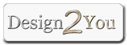 Logo mit dem Text "Design2You" in stilisierter Schrift auf weißem Hintergrund.