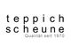 Text: "teppichscheune Qualität seit 1970" in schwarzer Schrift auf weißem Hintergrund.
