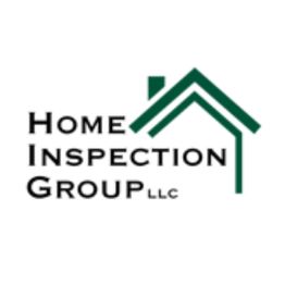 Text logo: "Home Inspection Group LLC" with a green roof design.