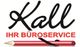 Logo mit Text "Kall Ihr Büroservice", darunter ein roter Bleistift.