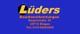 Blauer Hintergrund mit gelbem Logo "Lüders" und Kontaktdaten für Baudienstleistungen in Dinge.