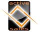 Logo mit Schriftzug "active sales" und einem orangefarbenen, stilisierten Diamant.