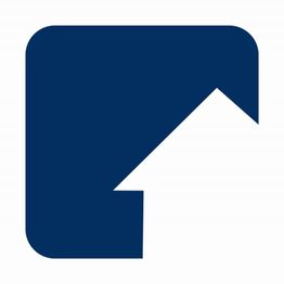 Blaues Logo mit Pfeil nach oben, eingerahmt von einem Quadrat mit abgerundeten Ecken.