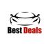 Car silhouette above "Best Deals" text in bold black and red.